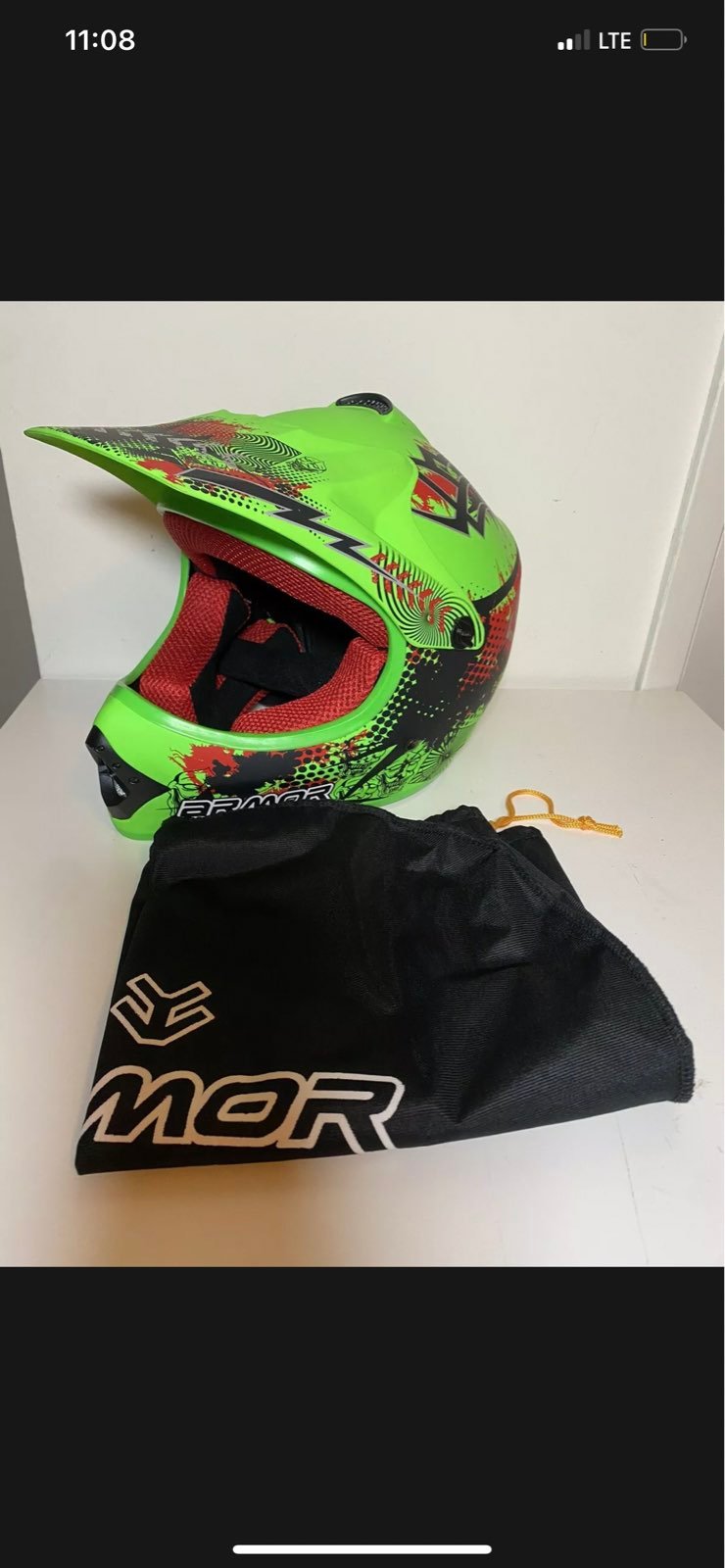ARMOR Helmets AKC-49 Kids-Cross Helmet - Small, Green 53-54 cm