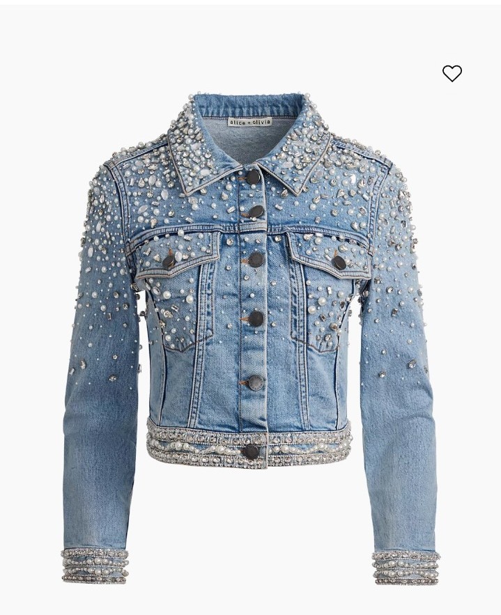 Alice + OliviaNelson Embellished Denim Jacket
