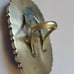 Large Tibetan Copal+Red Stones Ring sz 6