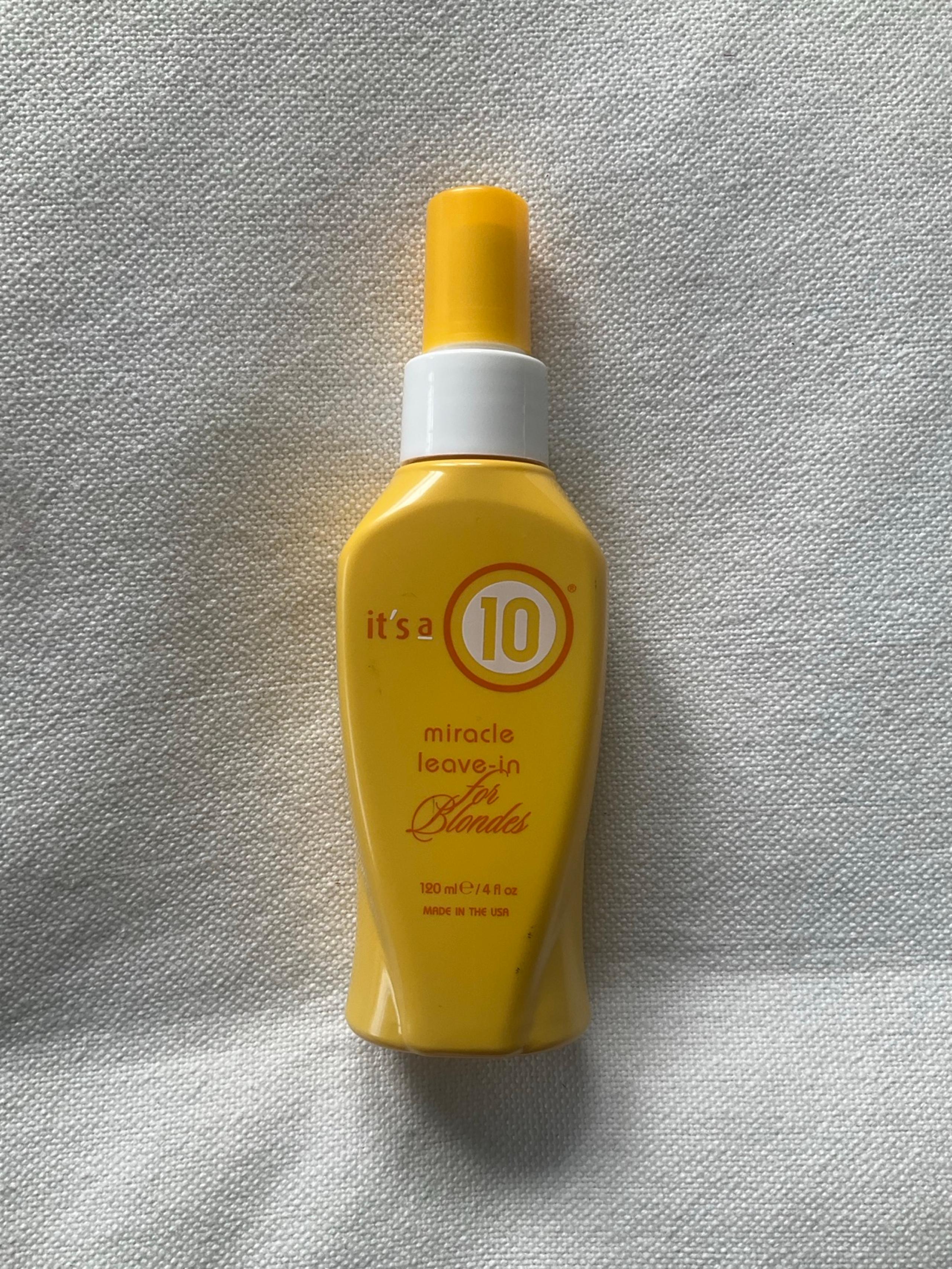 It's a 10 Haircare Miracle Leave-In For Blondes Conditioner.
Size 4 fl oz. 
Desi