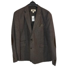 JOSEPH ABBOUD Sport Coat XXL Two Buttons Gray Elbow Patch Jacket Formal Office