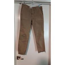 Nili Lotan Jenna Pants sz 8 EUC raw hem khaki Made in USA MSRP 345
