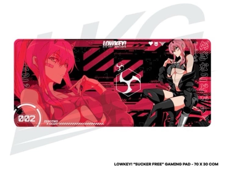 Lowkey Geeks "SUCKER FREE: ZEROTWO X AKARI" Gaming Mouse Pad