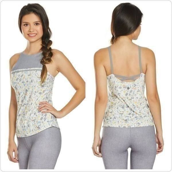 prAna Emsley confetti high neck tank top sz S
