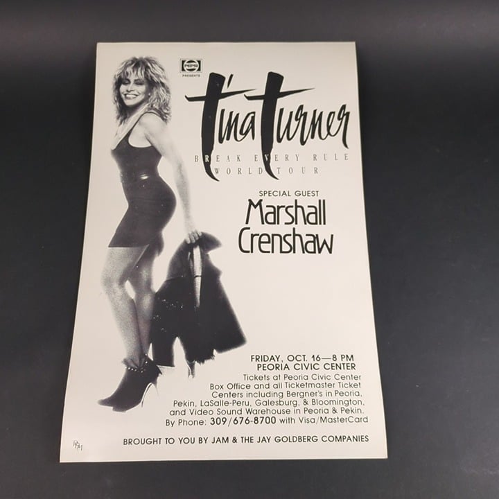Tina Turner Break Every Rule World Tour Poster Announcement Music Ephemera