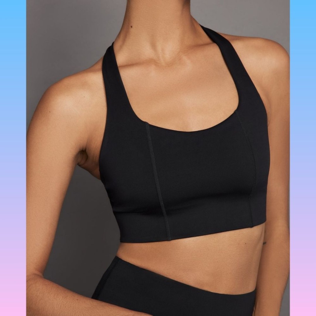 CARBON38 T Back Sports Bra In Diamond Compression