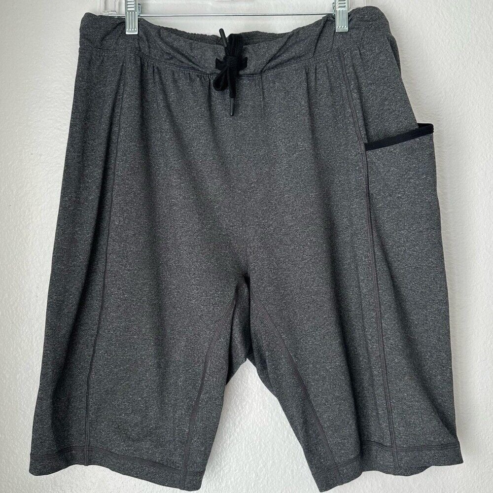 Lululemon Athletica For The People Men Shorts Large Heathered Grey Drawstring