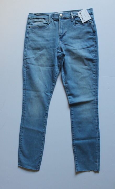 FRAME LE HIGH hotsell RISE EUROPA RAW SKINNY JEANS SZ 32