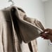 VTG 40s 50s Women Wool Coat Small Tan Longline Hooded Scarf USA Made Lined