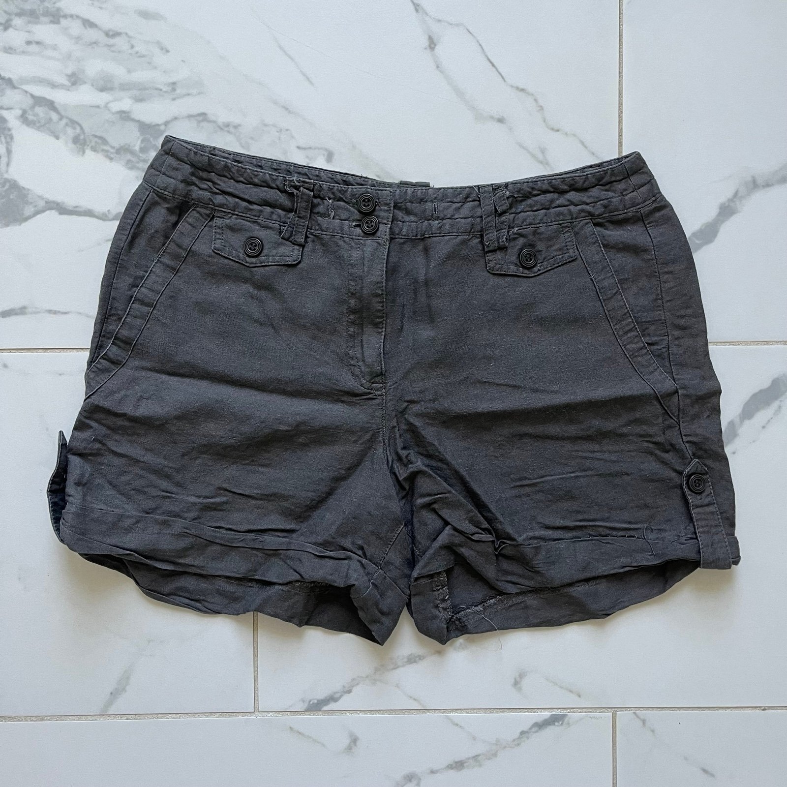 SANDRO linen blend shorts brown 10