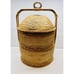 Vintage Chinese Wedding Basket 2 Tier Woven Wicker Rattan Bamboo Cane 17x12