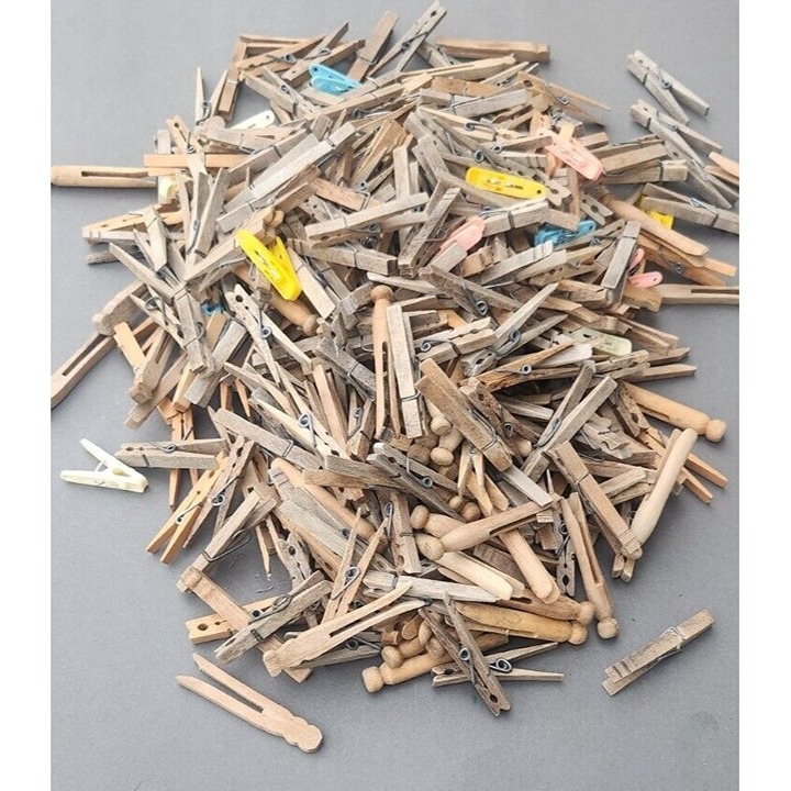 Clothes Pins Laundry Clothing Huge Mixed Lot Wood Plastic