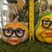 Halloween Pumpkin Heads with Glasses (set)