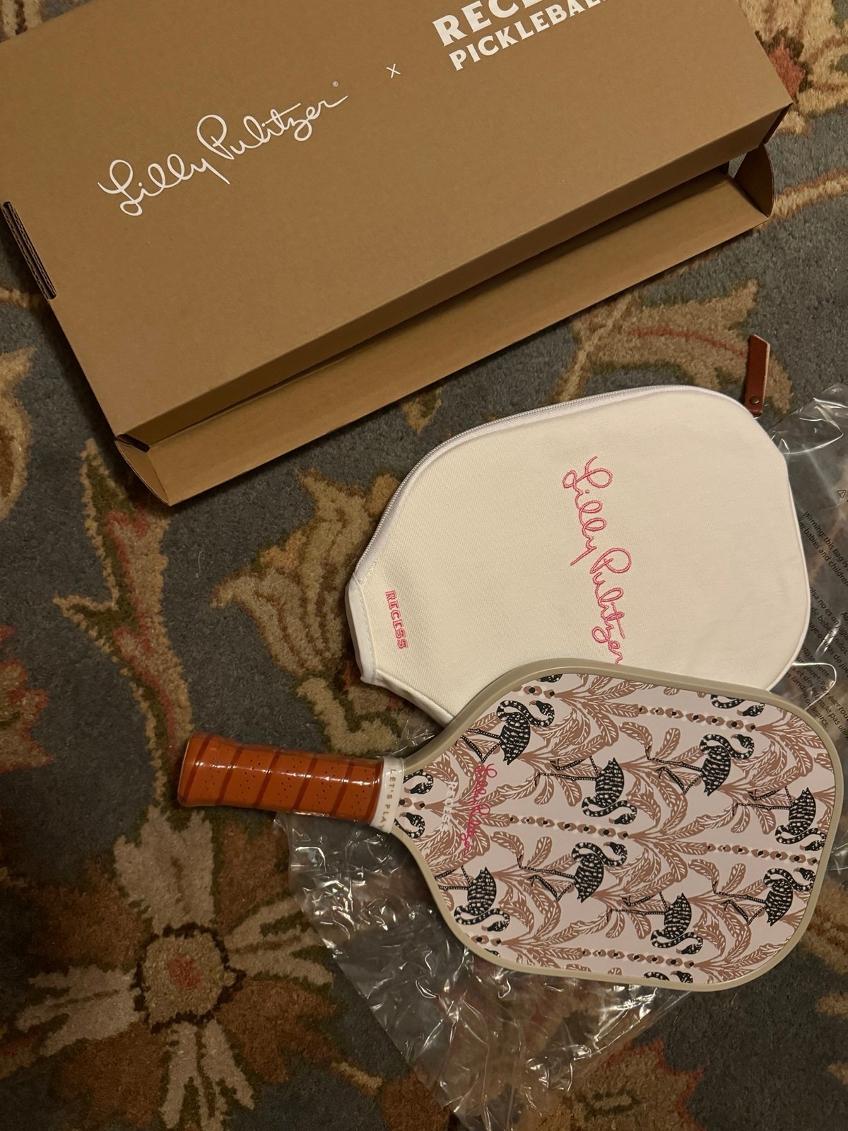 New Lilly Pulitzer pickleball paddle Coconut Flamingo