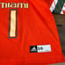 Adidas Jersey Top Youth Medium Orange Miami Hurricanes #1 Official NCAA Football