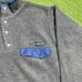 vintage patagonia grey and navy synchilla fleece jacket size medium MENS