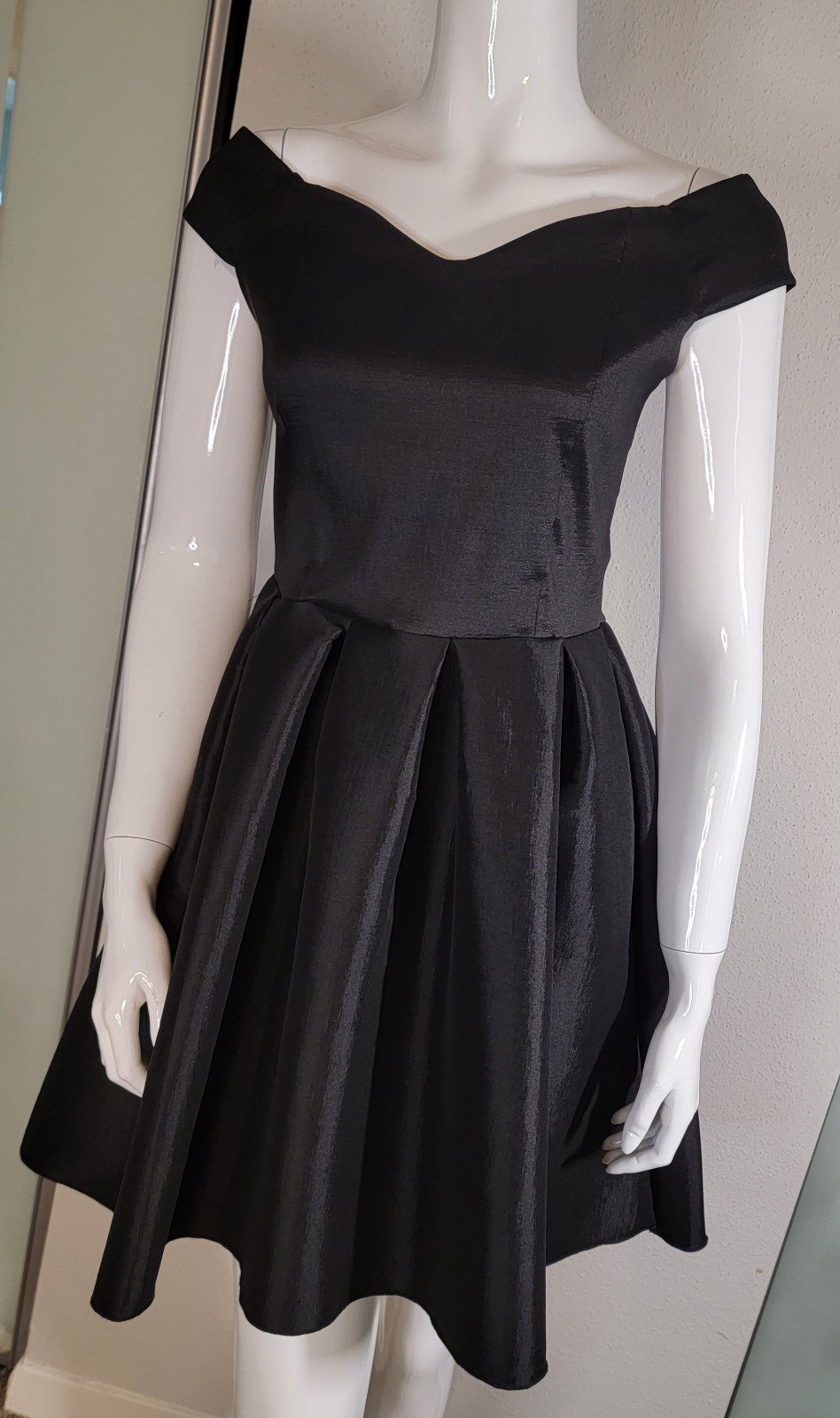 Black Cocktail High-Low Party Formal Off the Shoulder Sleeve Dress Kimcine
