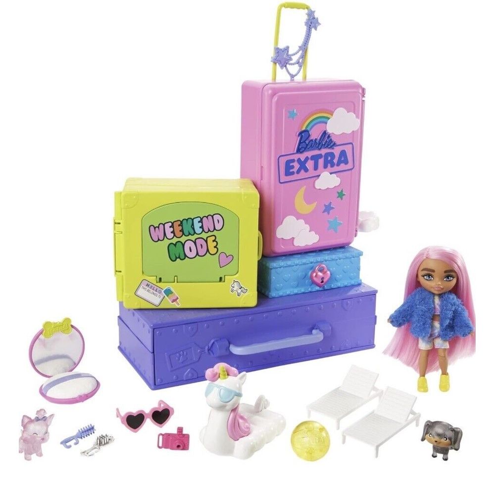 Barbie Extra Mini Doll and Pets Play set …W / Exclusive Doll