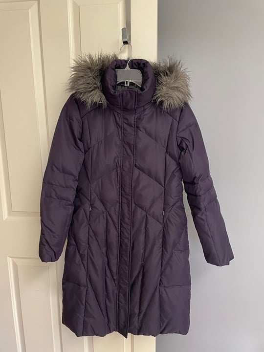 Calvin Klein Women’s Hooded Puffer Coat, Duck Down, M *Preowned puffer Calvin Kl