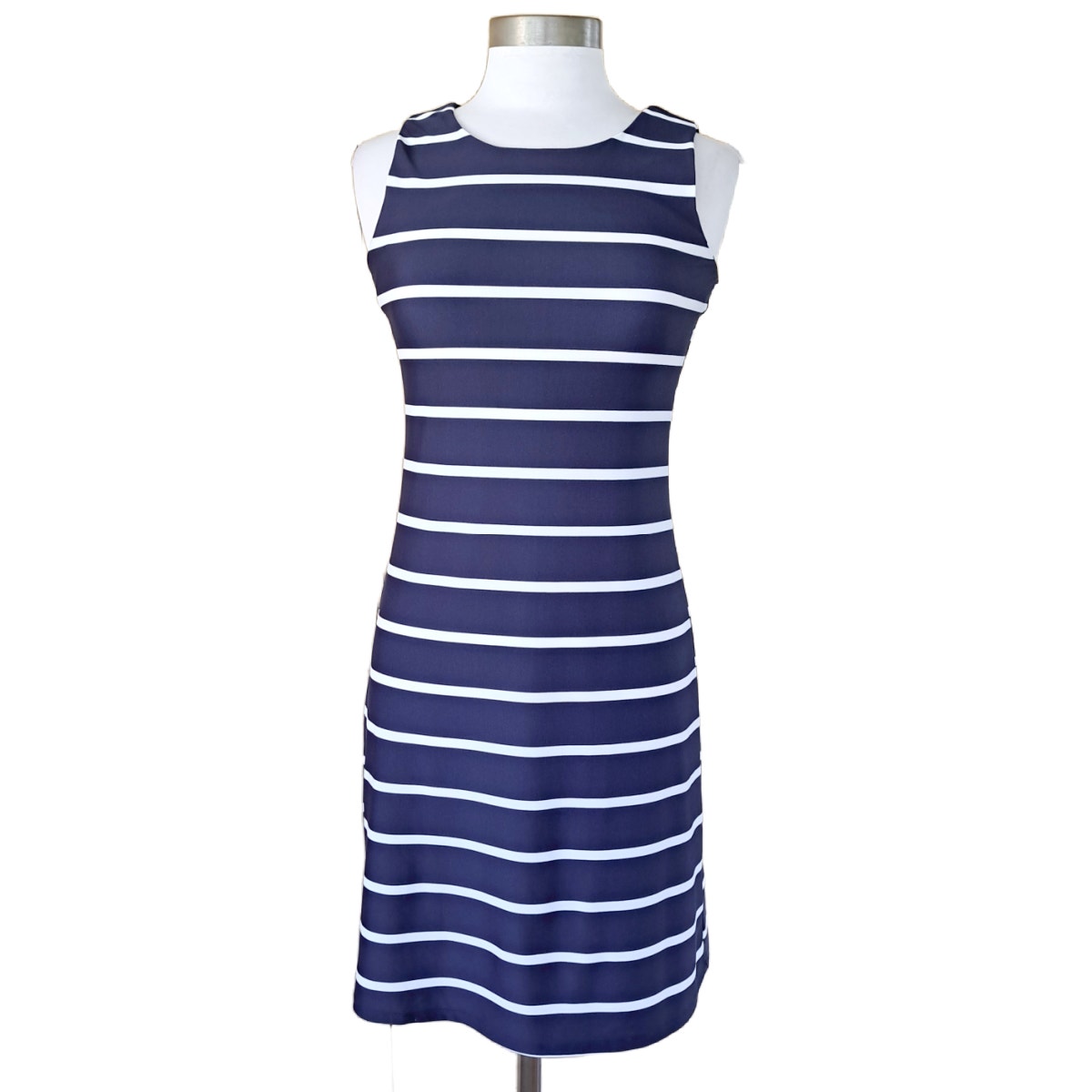 JUDE CONNALLY Beth Sleeveless Dress Size XS Navy White Stripe