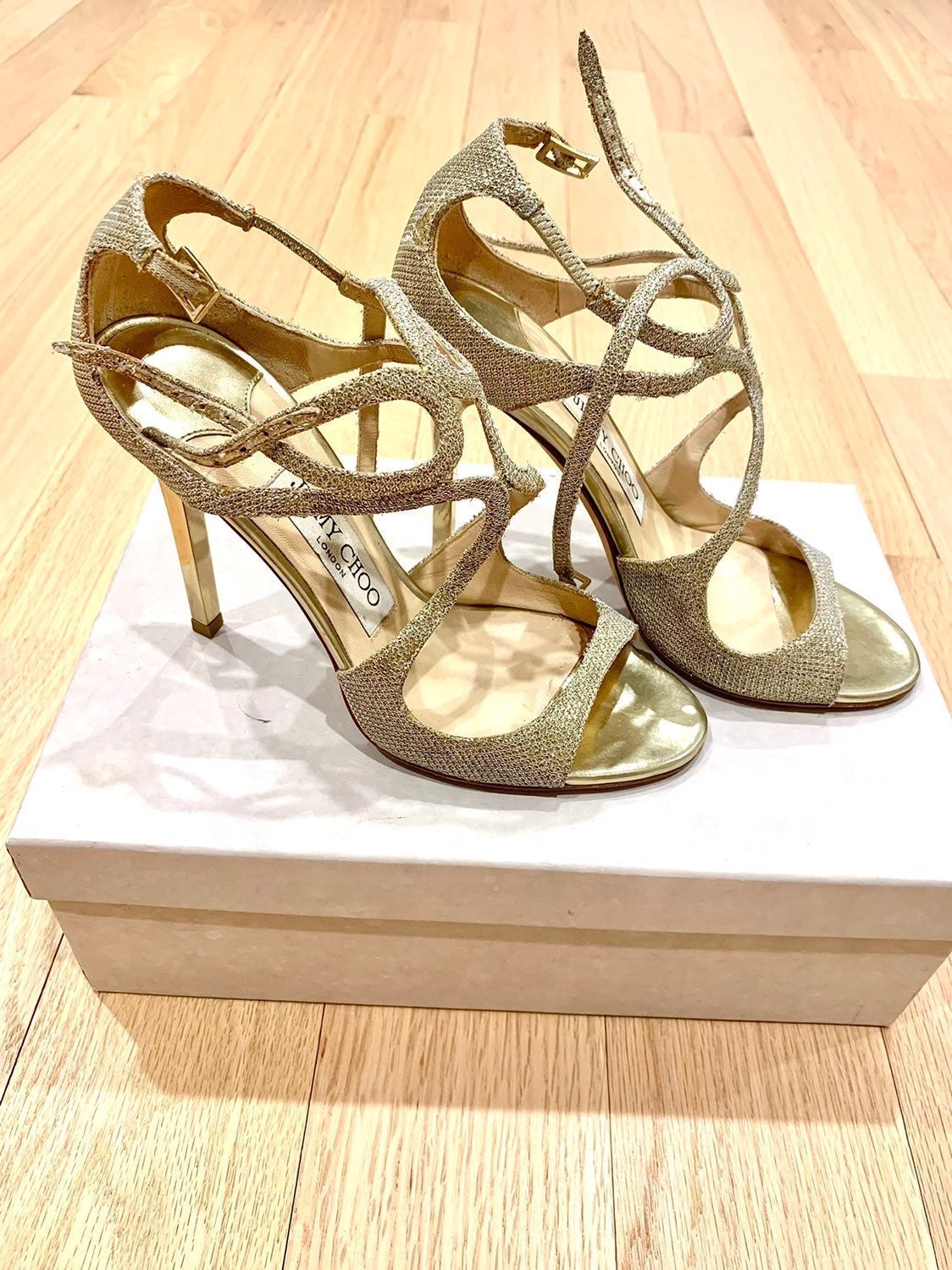 Jimmy Choo gold heels