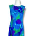 Vintage 60s Hawaii Maxi Dress Sleeveless Blue Green Bold Abstract Print Tropical