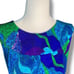 Vintage 60s Hawaii Maxi Dress Sleeveless Blue Green Bold Abstract Print Tropical