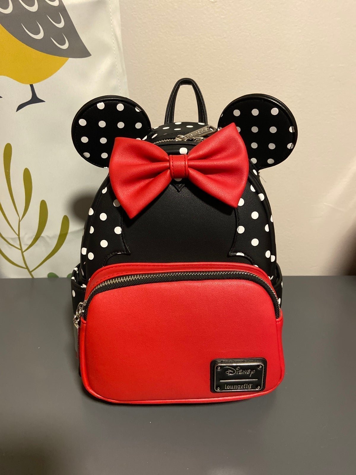 NWT Disney Minnie Mouse White & Black Polka Dot Loungefly Backpack