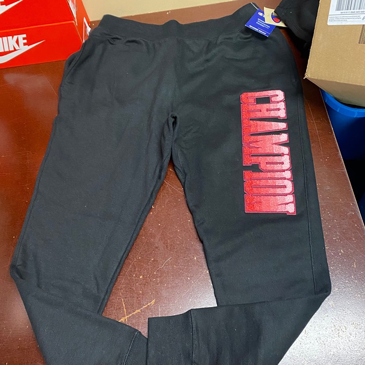 Champion Mens Black Elastic Waist Tapered Leg Pull On Jogger Pants Size XL