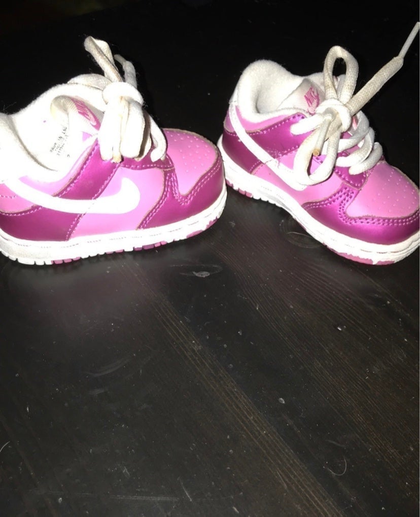 Rare 2009 Nike Baby Lil Dunk Low Metallic Pink Sz 2c 311533 611