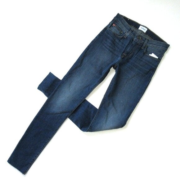 NWT HUDSON Natalie Super Skinny in Crystal Wand Raw Hem Stretch Ankle Jeans 25