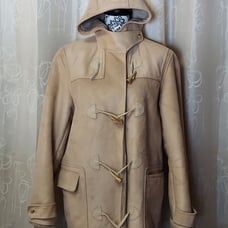 Womans Suede Coat Chaps Duffle LARGE Vintage
