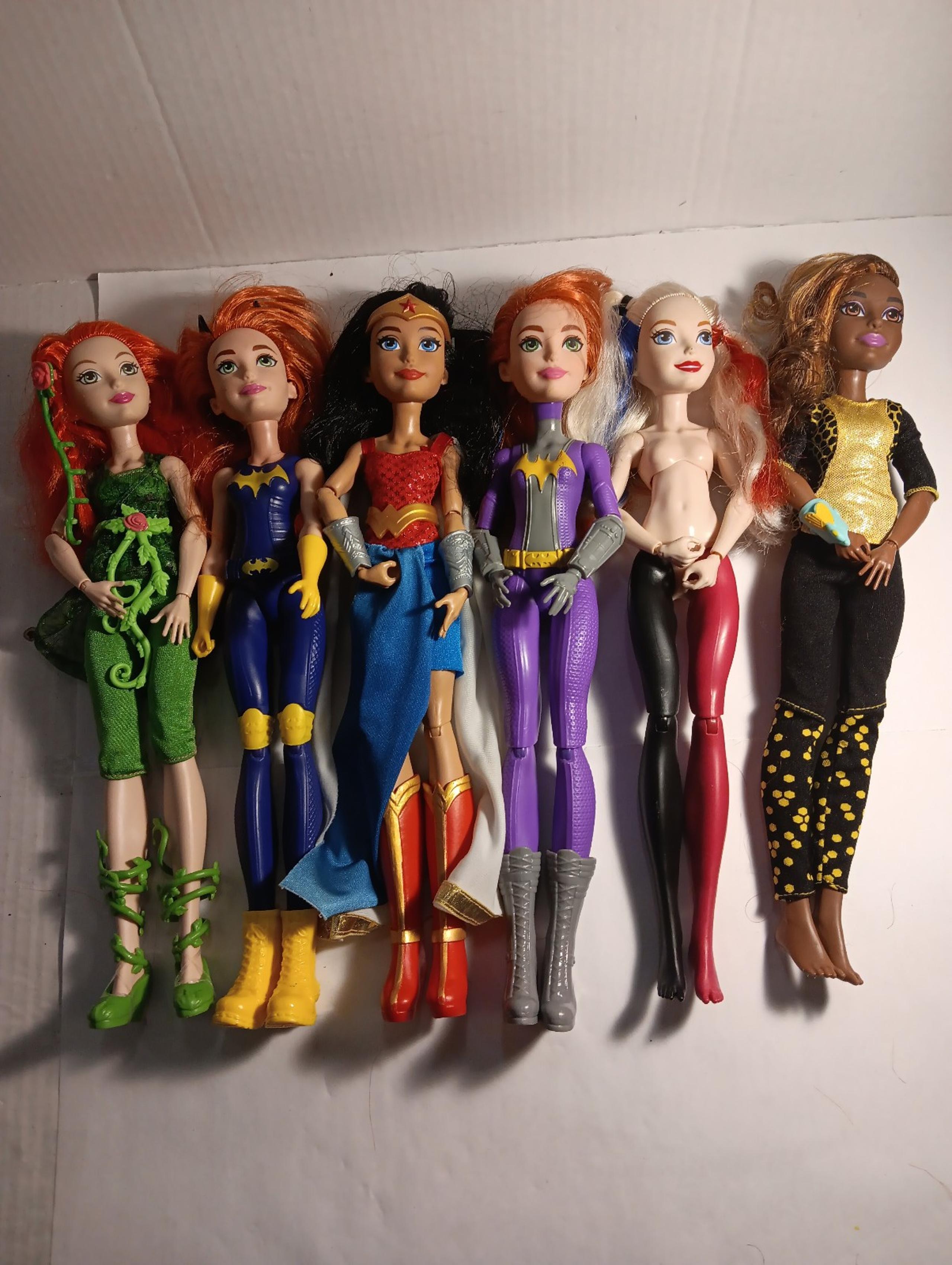 DC mattel super hero girls fashion doll lot 6 dolls
