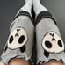 Sweater Leg Warmers Gray Panda Knit Knee Socks Black Covers Animal Print Gothic