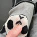 Sweater Leg Warmers Gray Panda Knit Knee Socks Black Covers Animal Print Gothic
