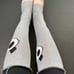 Sweater Leg Warmers Gray Panda Knit Knee Socks Black Covers Animal Print Gothic