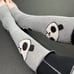 Sweater Leg Warmers Gray Panda Knit Knee Socks Black Covers Animal Print Gothic