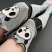Sweater Leg Warmers Gray Panda Knit Knee Socks Black Covers Animal Print Gothic