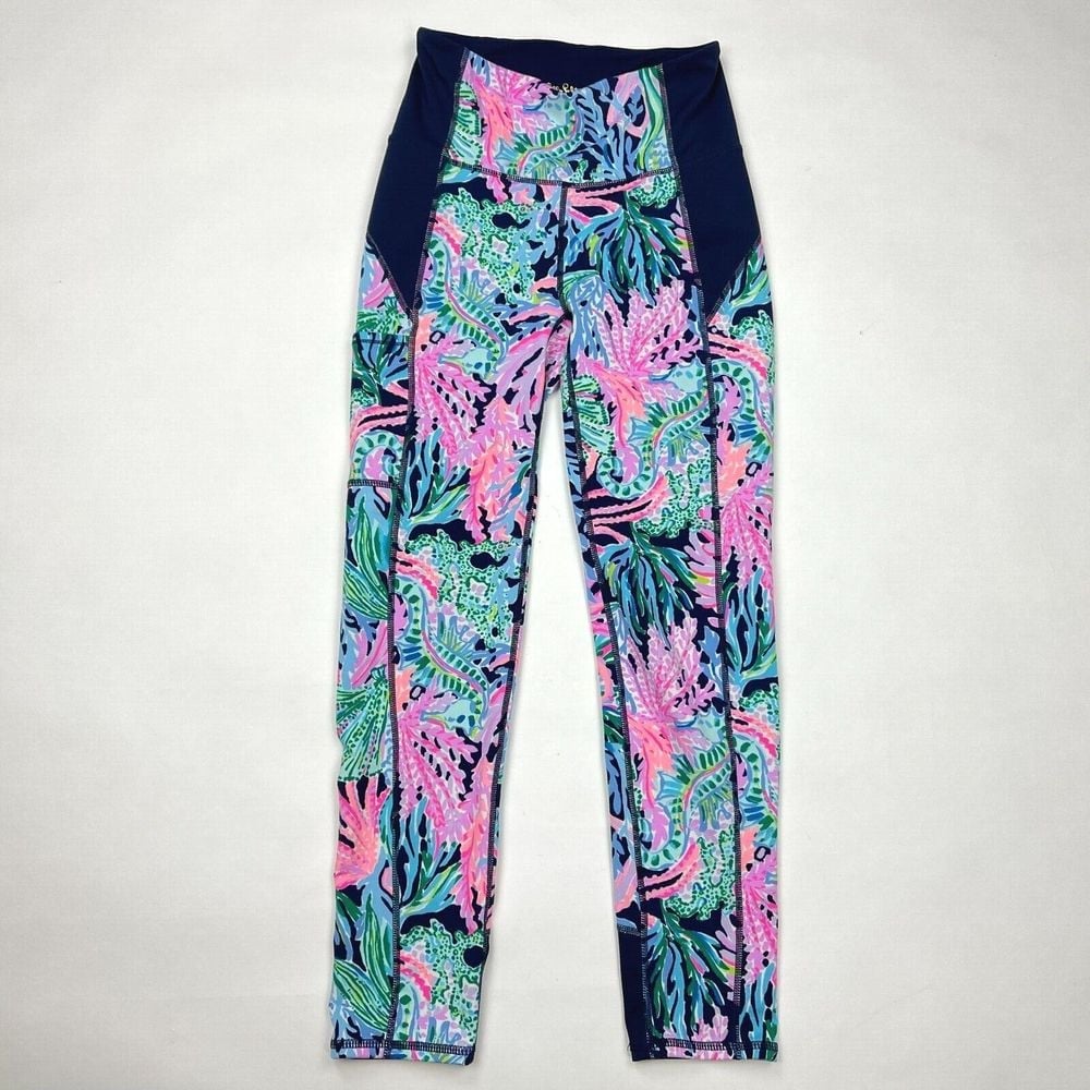 Lilly Pulitzer Weekender Legging Tide Bringing Mermaid UPF 50+ Luxletic Women XS
