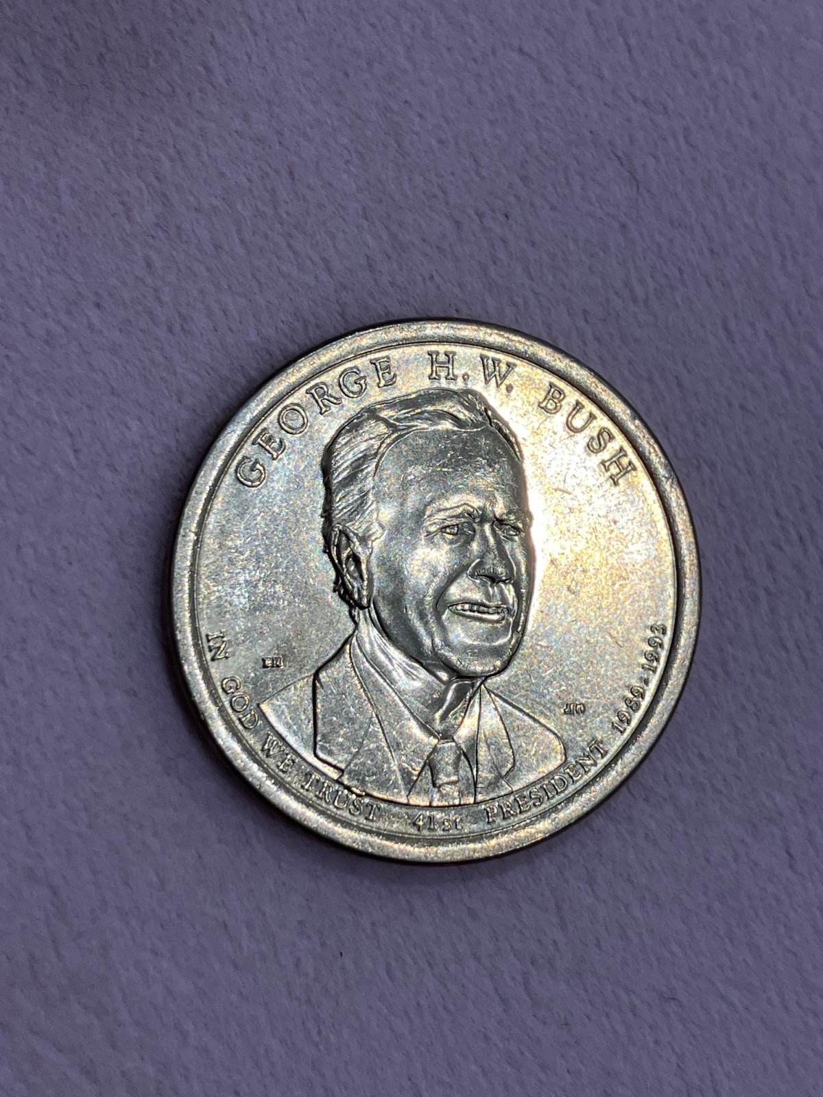 Rare! 2020 D George W. Bush overlapped edge lettering mint error 1 US coin!
