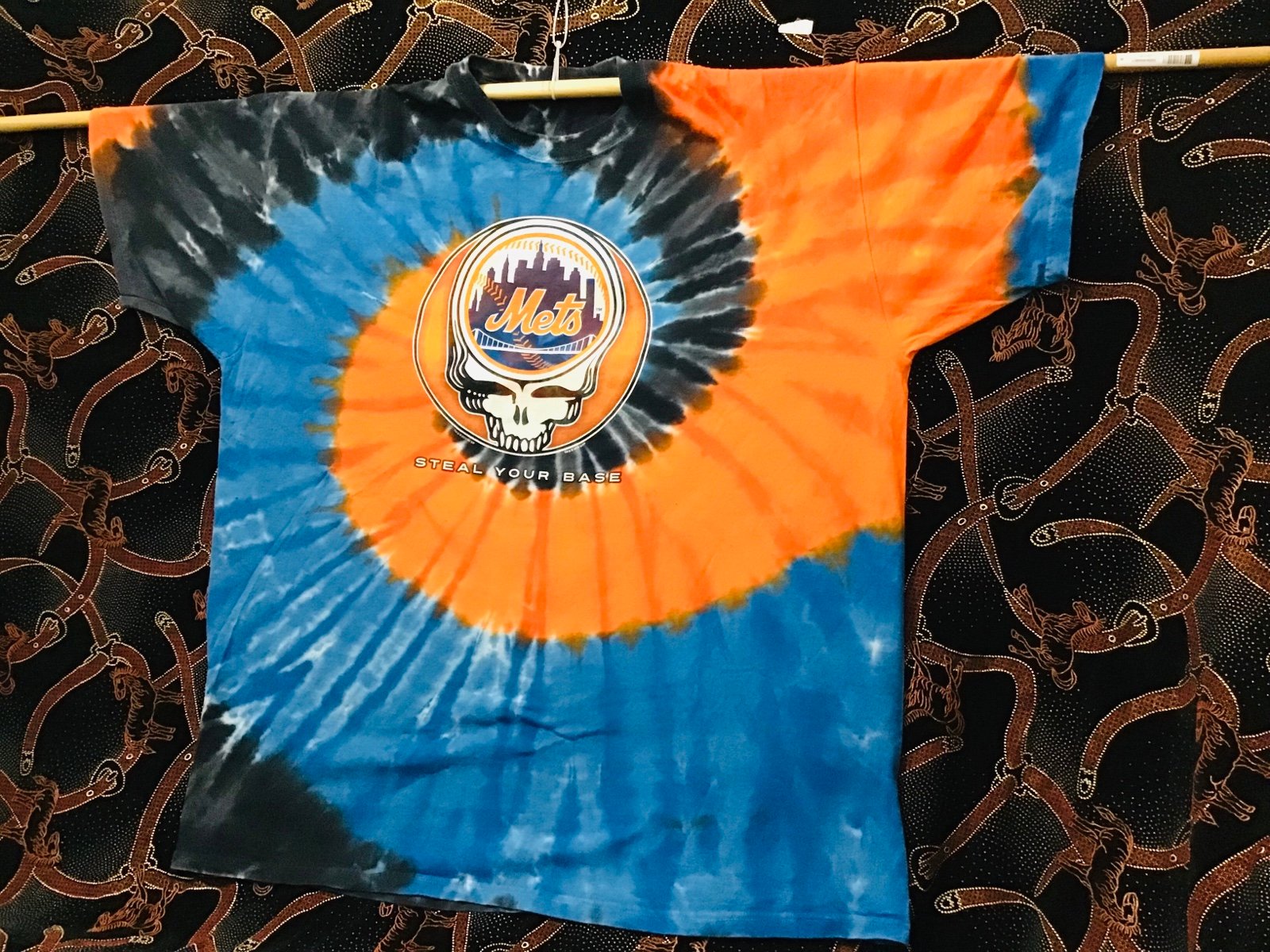 Grateful Dead New York Mets Steal Your Base Tie Dye T-Shirt