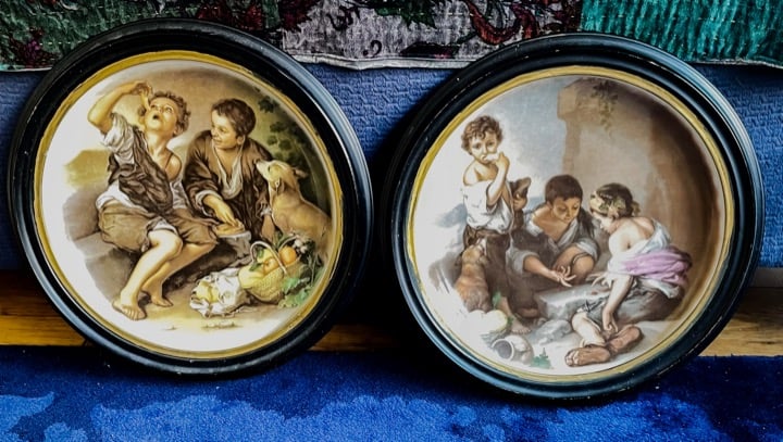 Pair of Vintage Suisse Langenthal Decorative Plates Switzerland 14.5 across