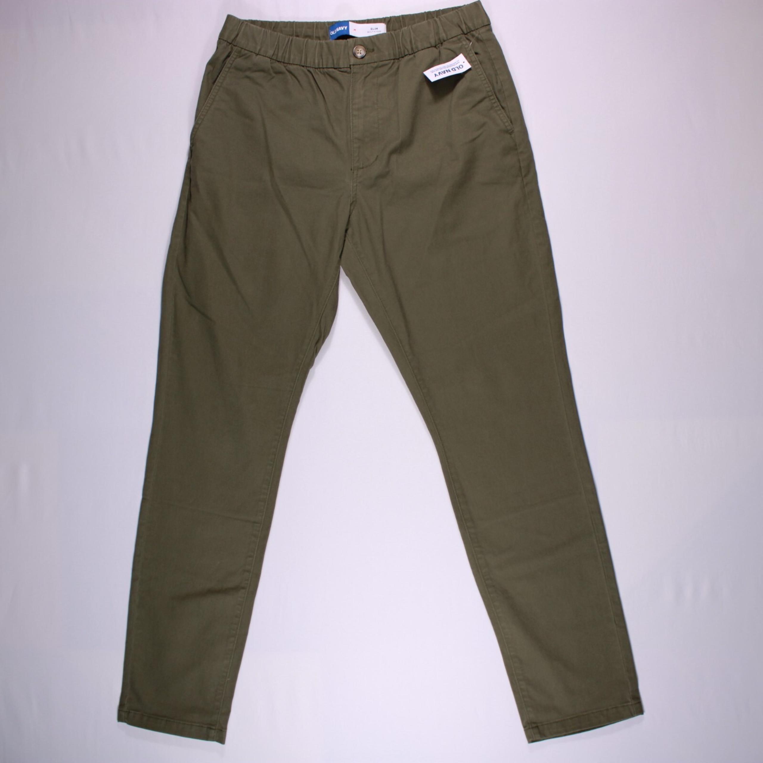 Old Navy Jeans Womens Size M Green Preppy Stretch Slim Draw String NEW - 30x31