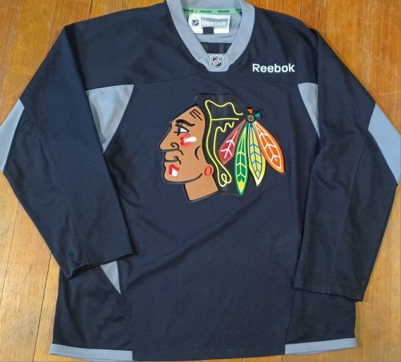 Nelson Emerson Men's Size Large Chicago Blackhawks Jersey Reebok Black H