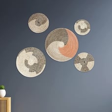 Wicker Wall Decor, Set of 5 Wall Baskets Decor, Woven Basket Wall Decor Set of 5