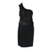 Marchesa Notte One Shoulder Dress Black Silk Combination Mini Sleeveless Size 0