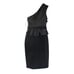Marchesa Notte One Shoulder Dress Black Silk Combination Mini Sleeveless Size 0