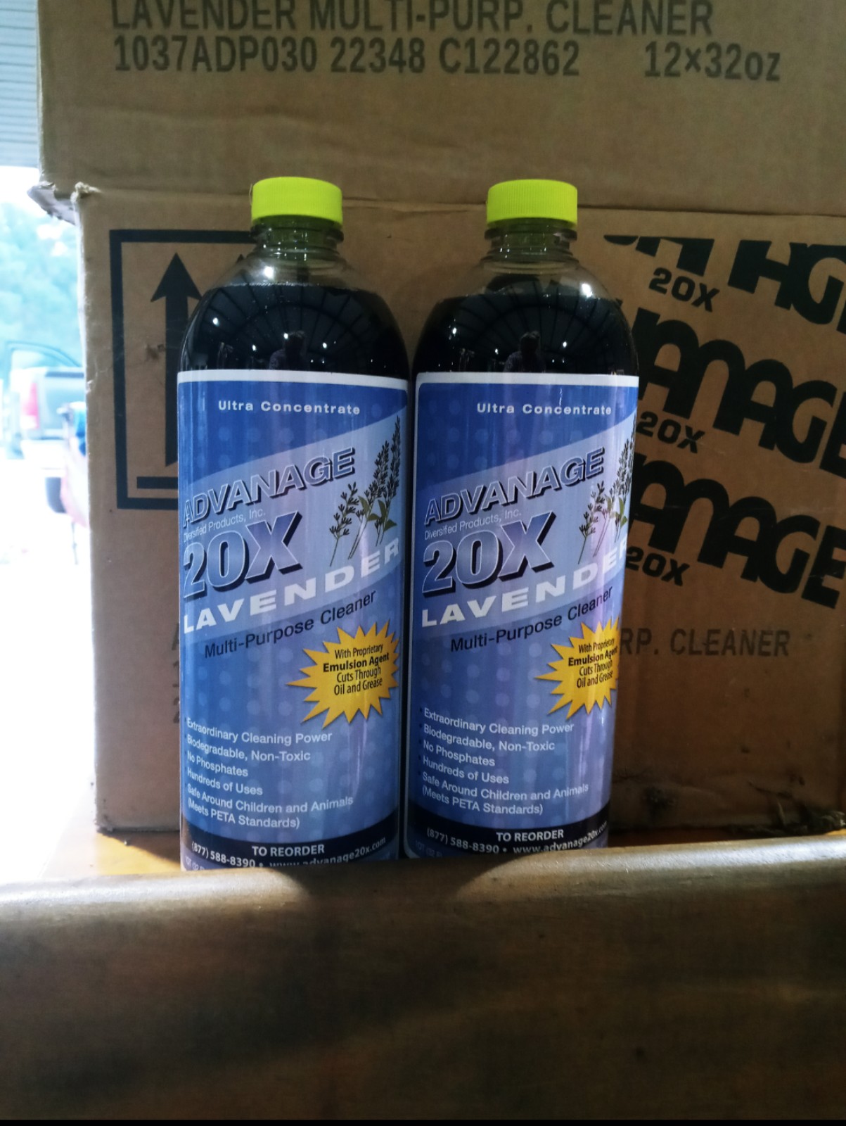 2 bottles of advantage 20x cleaner lavender scent