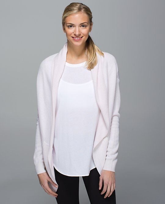 Lululemon Reversible Light Pink Cashmere Blend Cabin Yogi Wrap