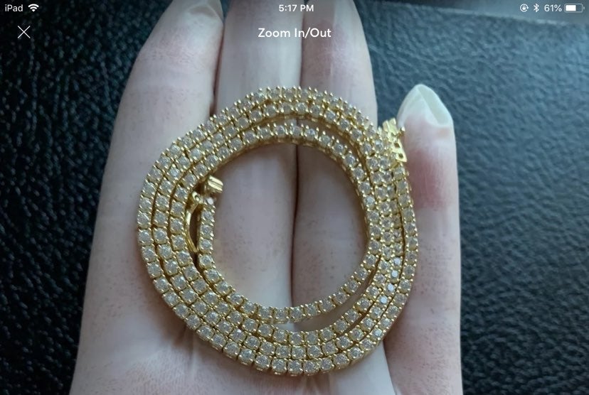 20 14k gold /925 sterling silver tennis chain
